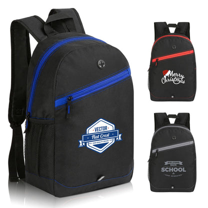 Color Zippered Stripe Daily Backpack