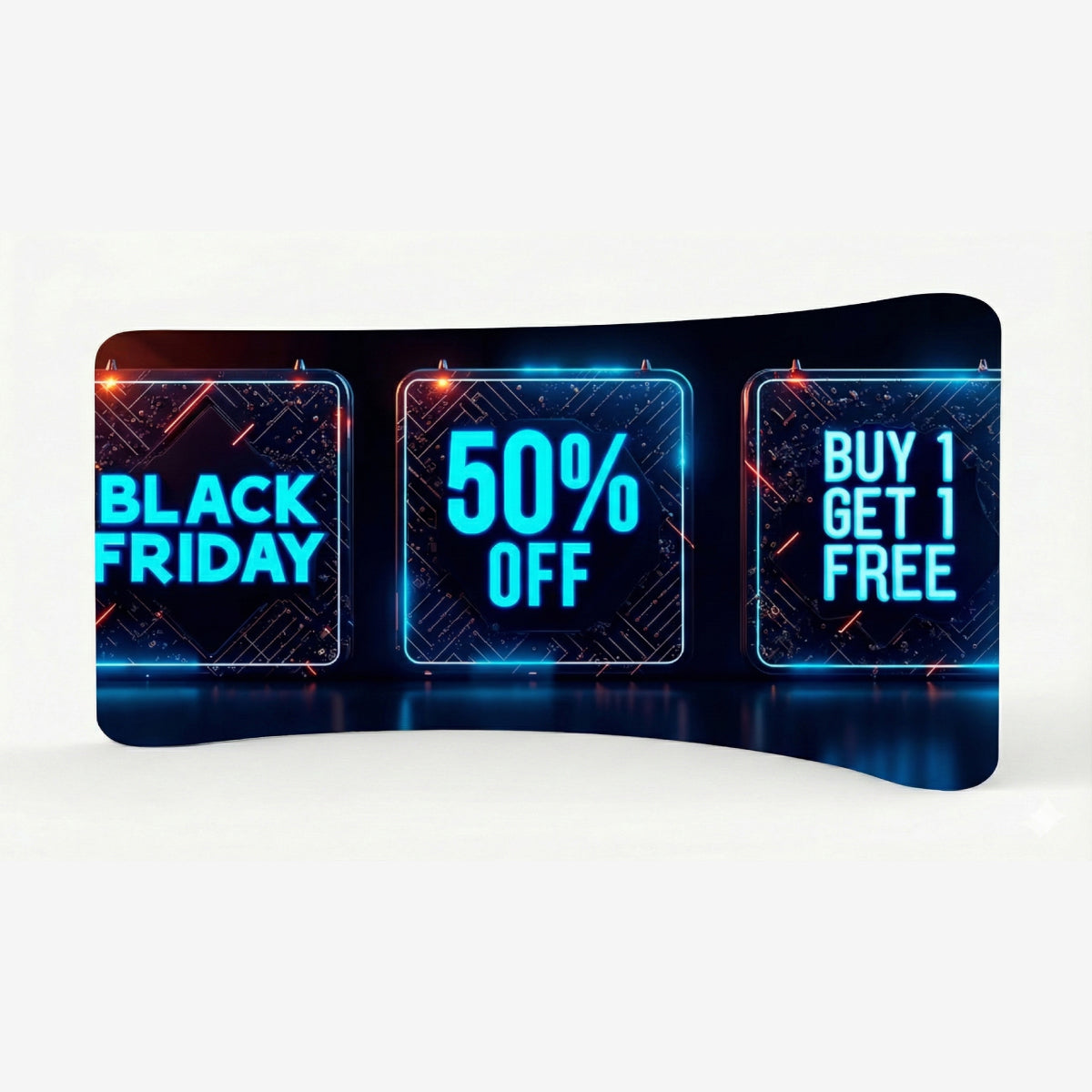 8ft Curve Tension Fabric Display with Frame