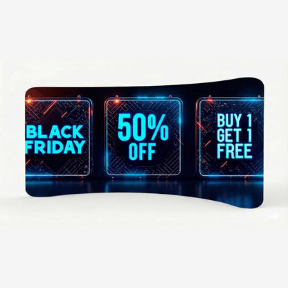8ft Curve Tension Fabric Display with Frame