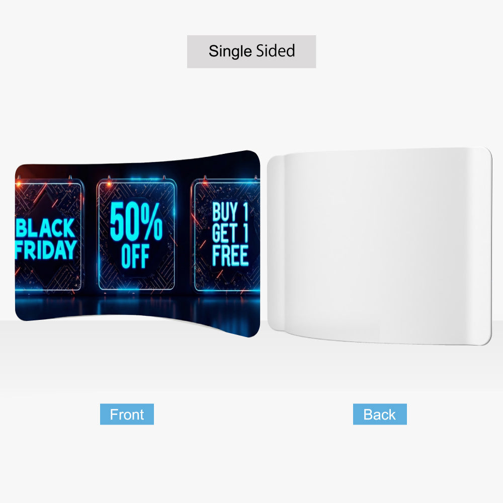 8ft Curve Tension Fabric Display with Frame