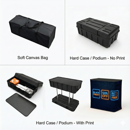 8ft Curve Tension Fabric Display with Frame