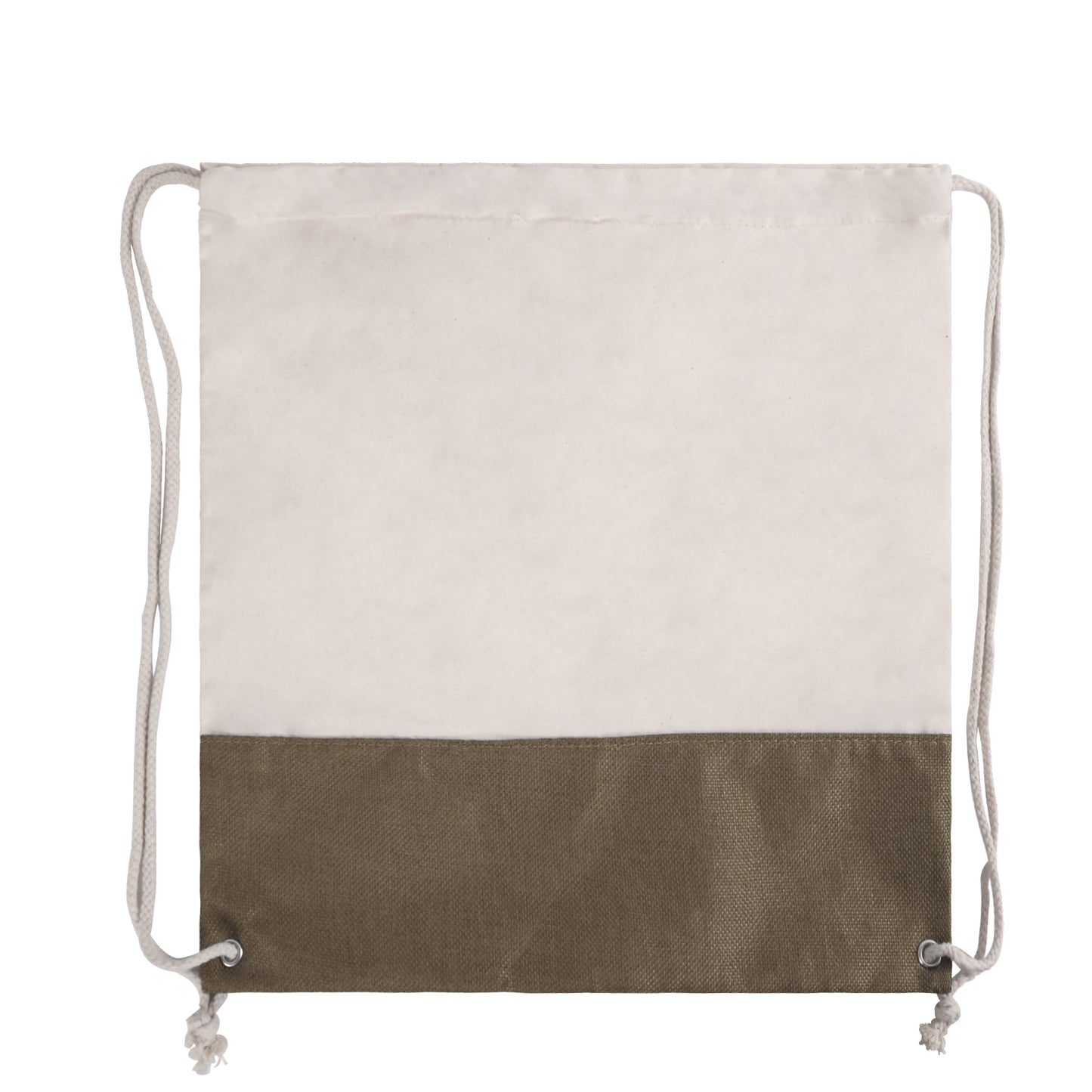 Two-Tone Cotton/ Burlap Drawstring Bag