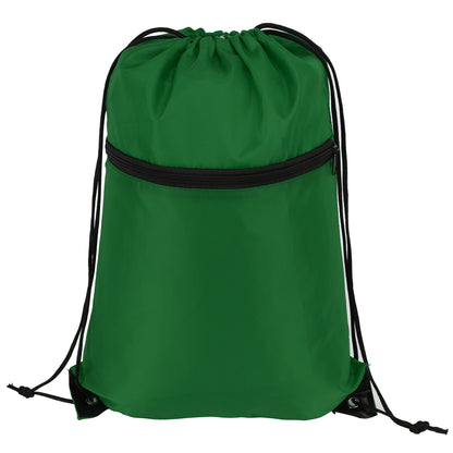 Sports Drawstring Backpack With Zipper Pocket
