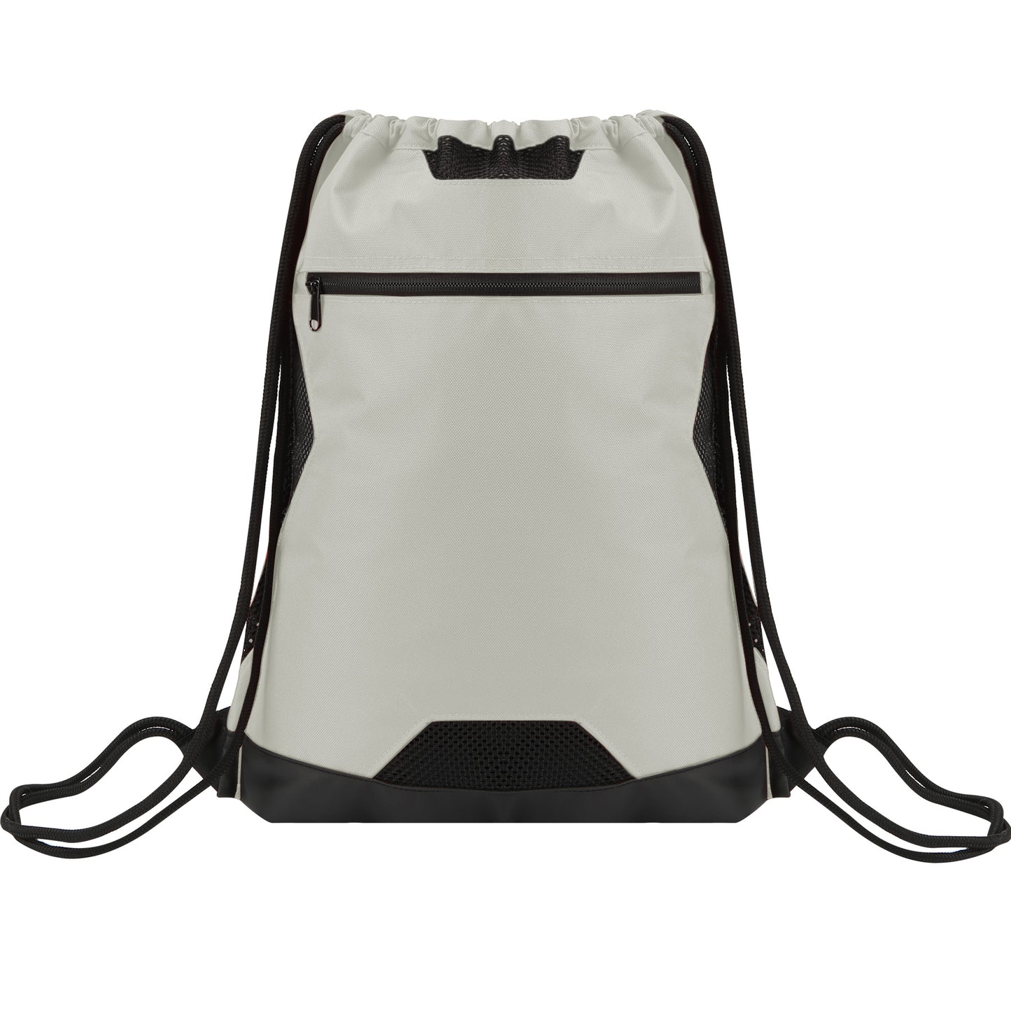 Unisex Drawstring Sport Sack With Zipper Pocket