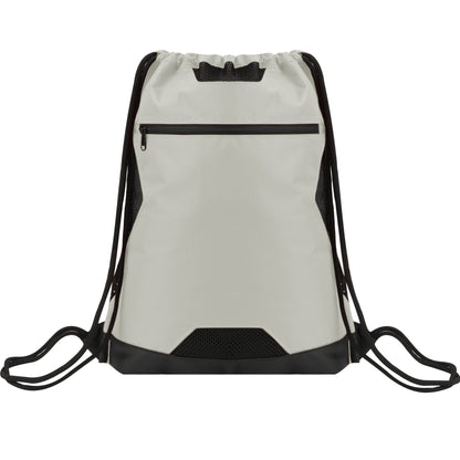 Unisex Drawstring Sport Sack With Zipper Pocket