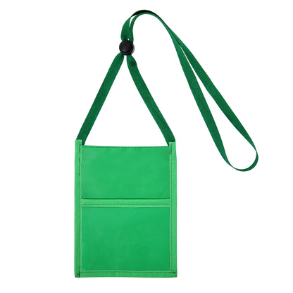 Premium Double Window Pouch Wallet With Lanyard W/Back Zipper And Phone Holder