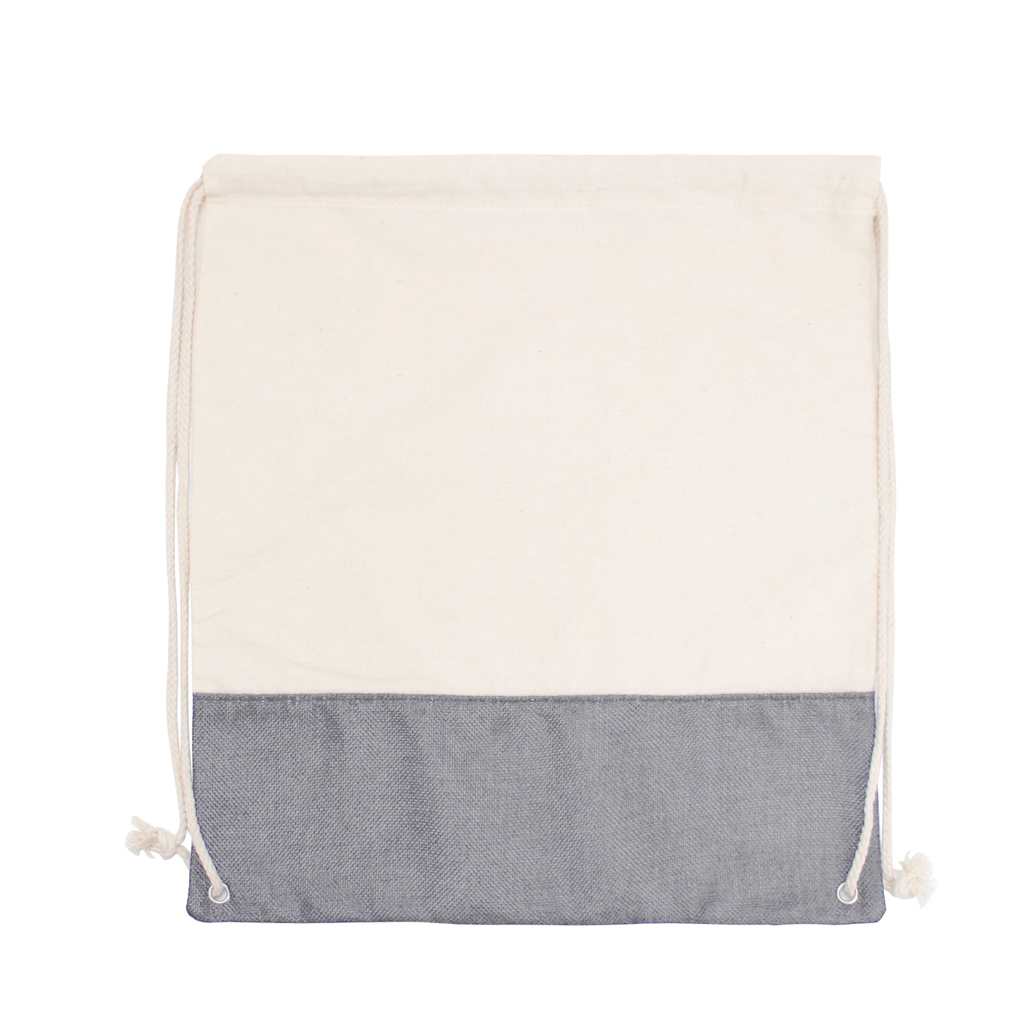 Two-Tone Cotton/ Burlap Drawstring Bag
