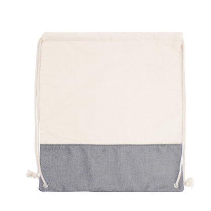 Two-Tone Cotton/ Burlap Drawstring Bag