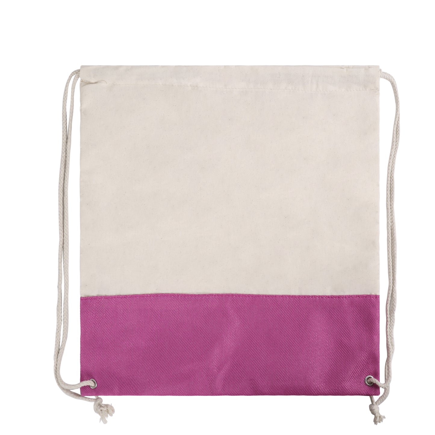 Two-Tone Cotton/ Burlap Drawstring Bag