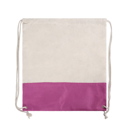 Two-Tone Cotton/ Burlap Drawstring Bag