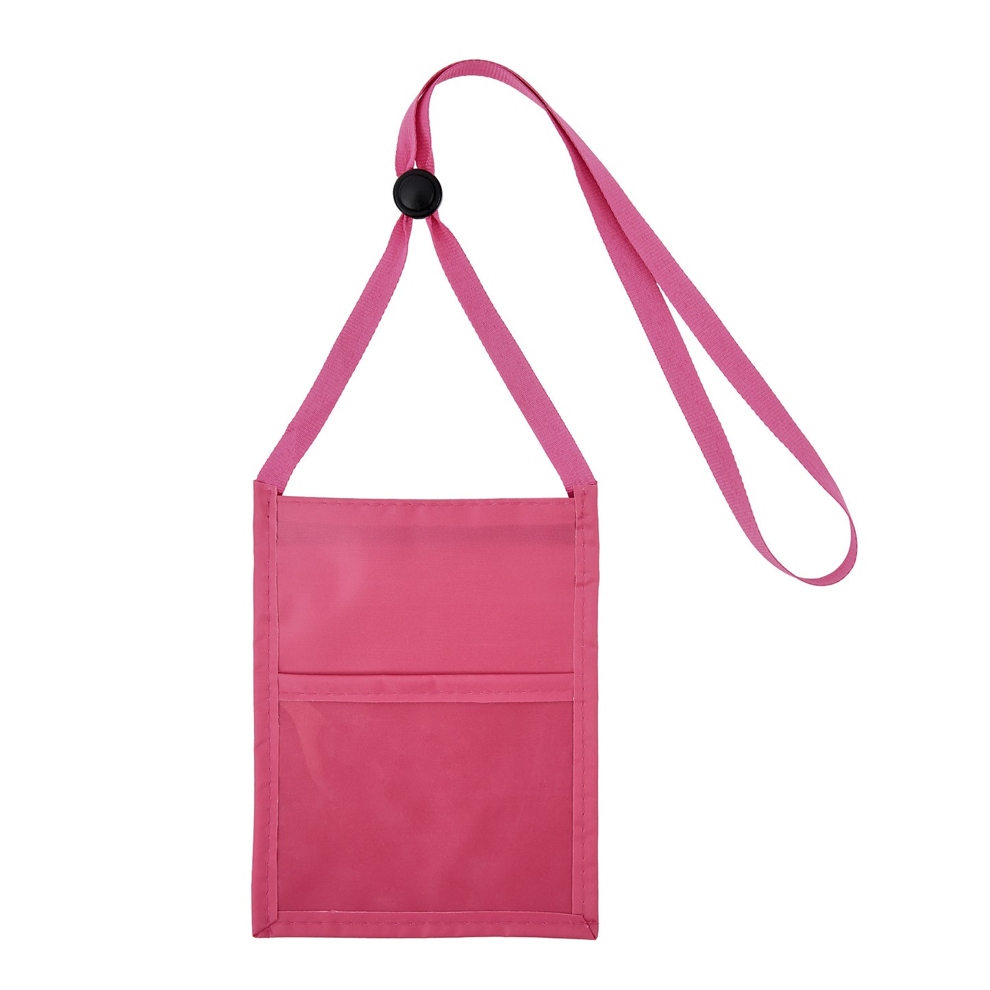 Premium Double Window Pouch Wallet With Lanyard W/Back Zipper And Phone Holder