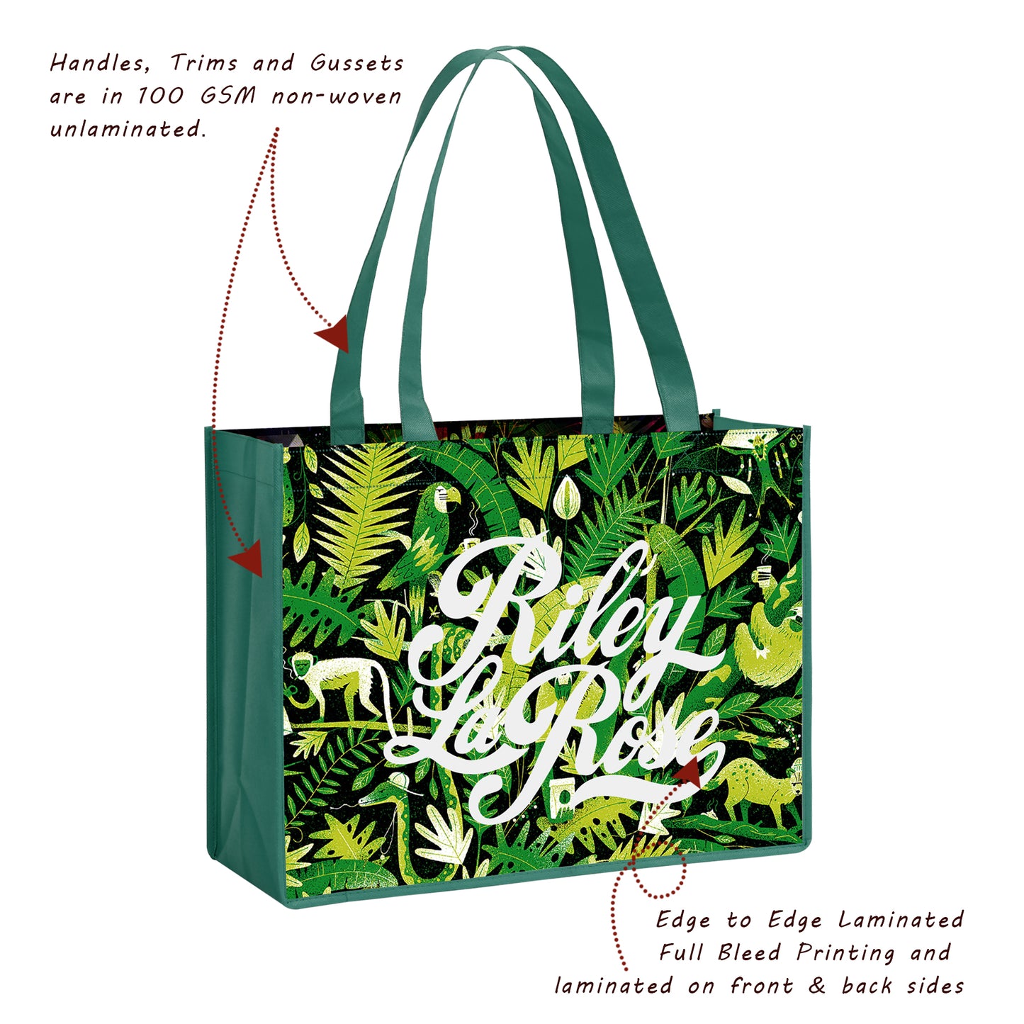 Laminated Non Woven Tote Bag(12" X 16" X 6")