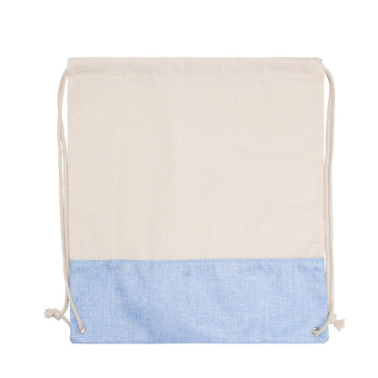 Two-Tone Cotton/ Burlap Drawstring Bag