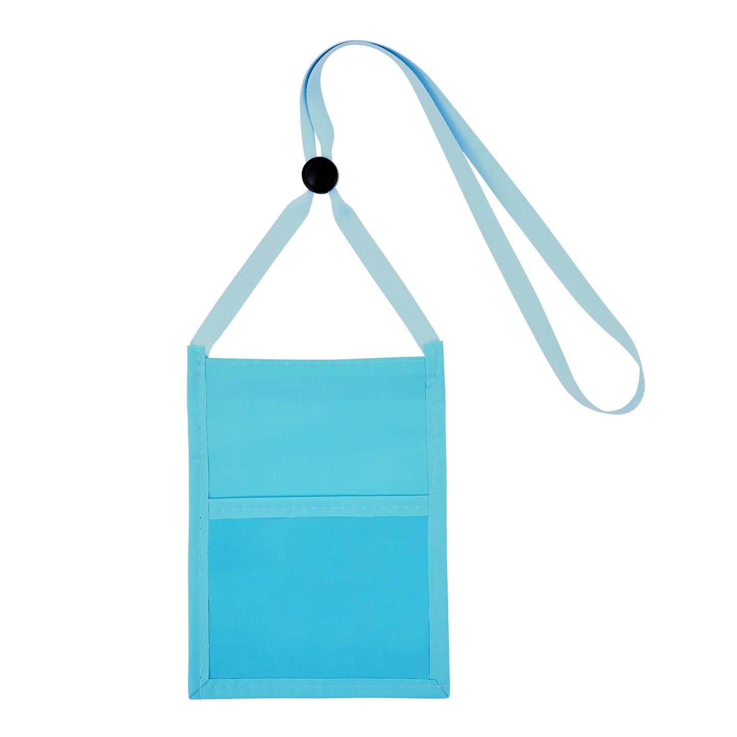 Premium Double Window Pouch Wallet With Lanyard W/Back Zipper And Phone Holder