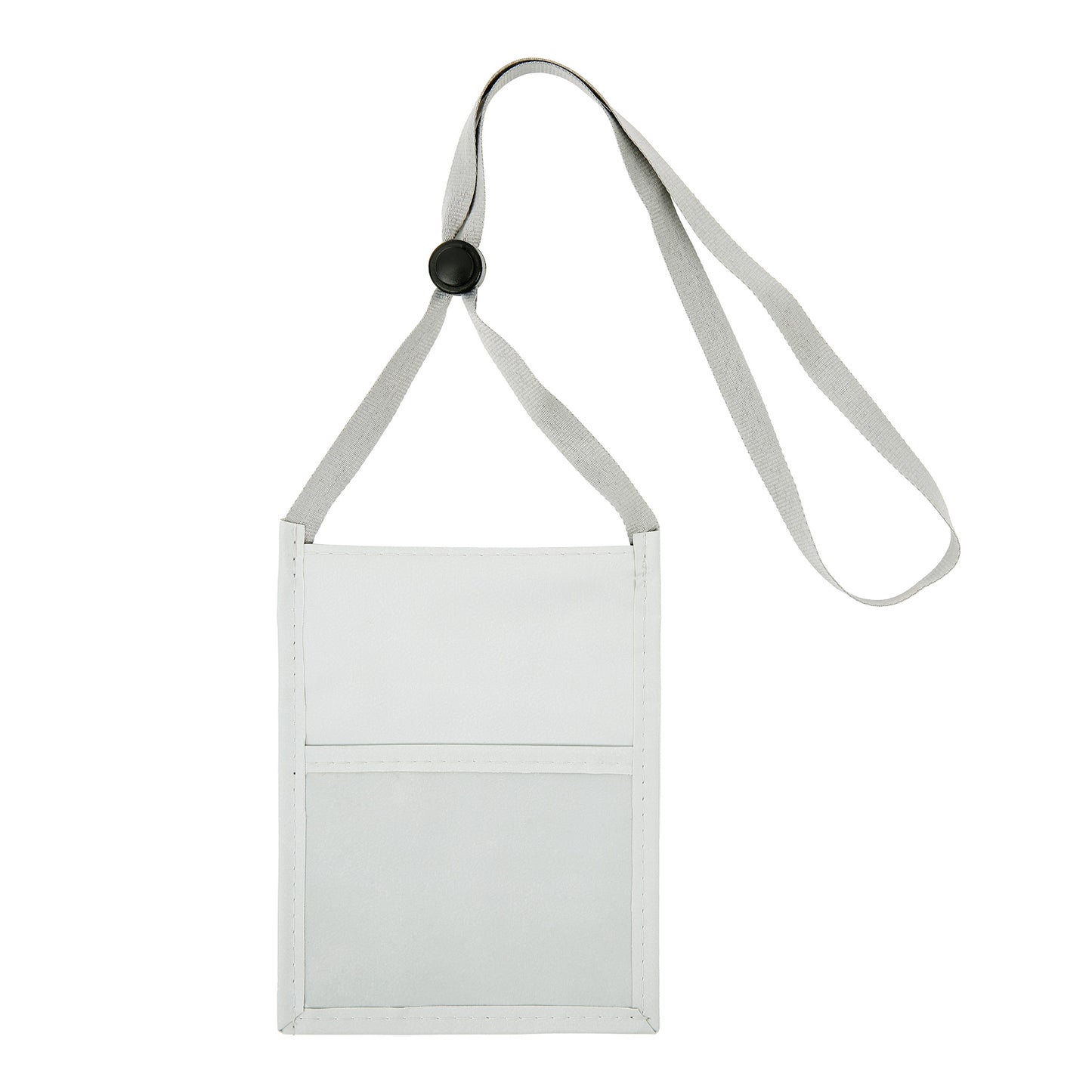 Premium Double Window Pouch Wallet With Lanyard W/Back Zipper And Phone Holder