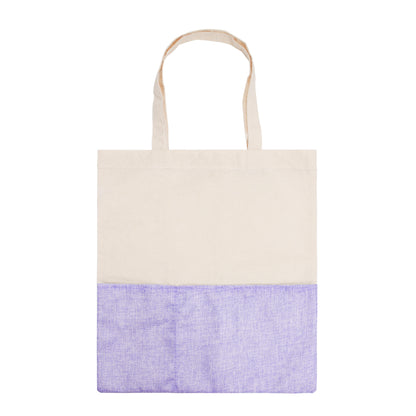 Two-Tone Cotton/ Burlap Tote with Pocket