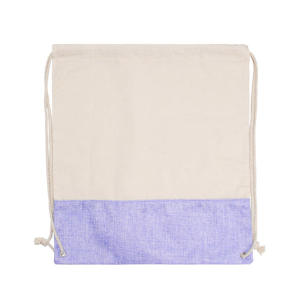Two-Tone Cotton/ Burlap Drawstring Bag