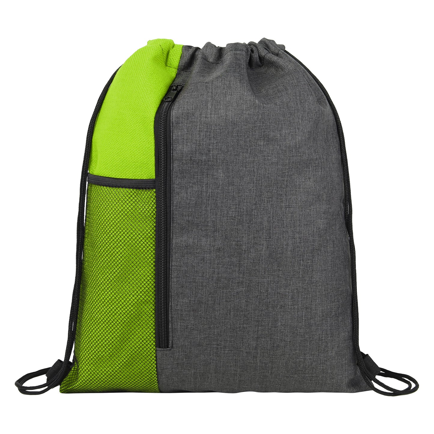 Vertical Drawstring Backpack With Mesh Pocket