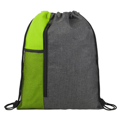 Vertical Drawstring Backpack With Mesh Pocket