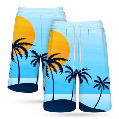 Men Full-Color Gsm Dye Sublimation Drawstring Shorts- Stretch Poly