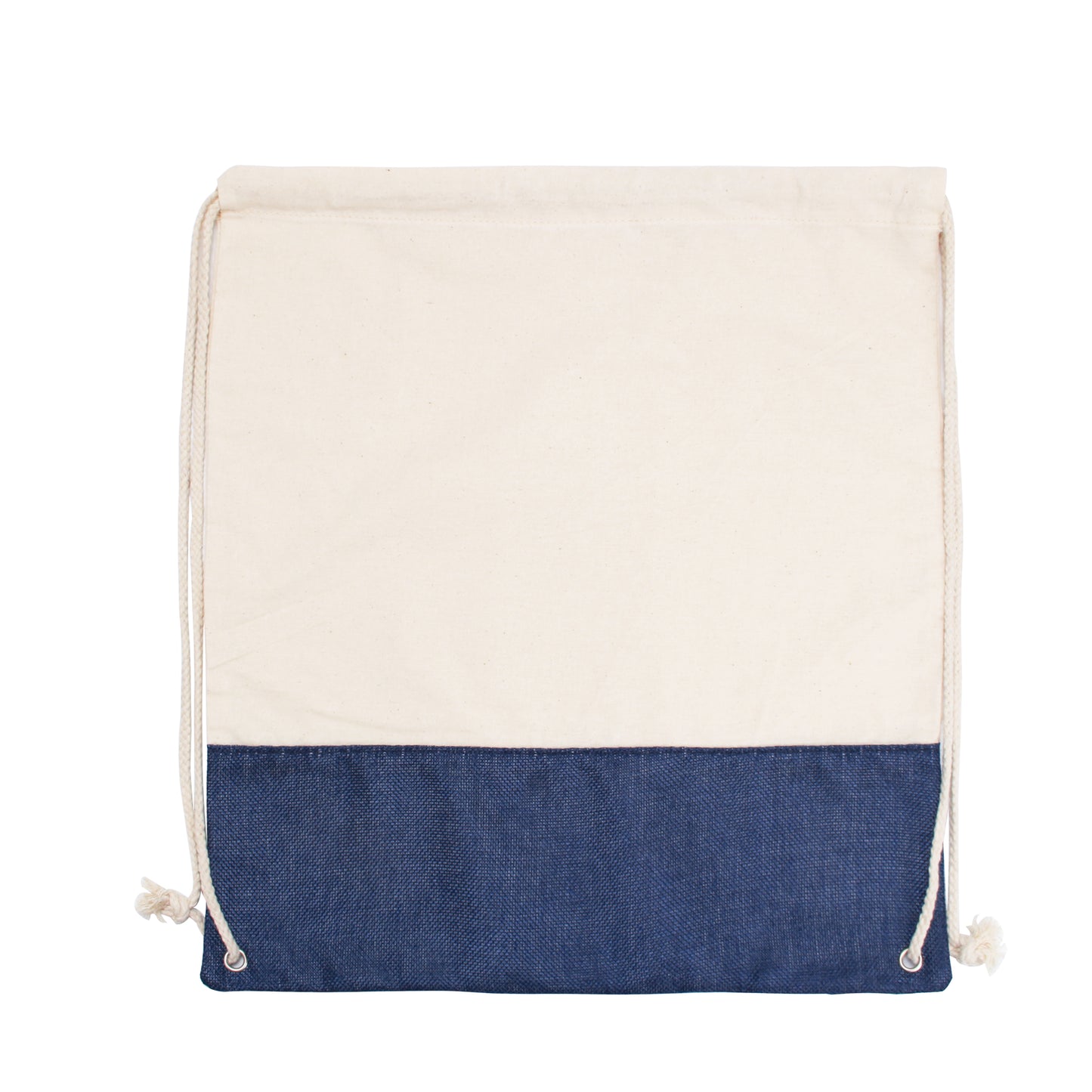 Two-Tone Cotton/ Burlap Drawstring Bag