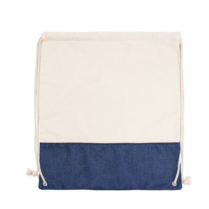 Two-Tone Cotton/ Burlap Drawstring Bag