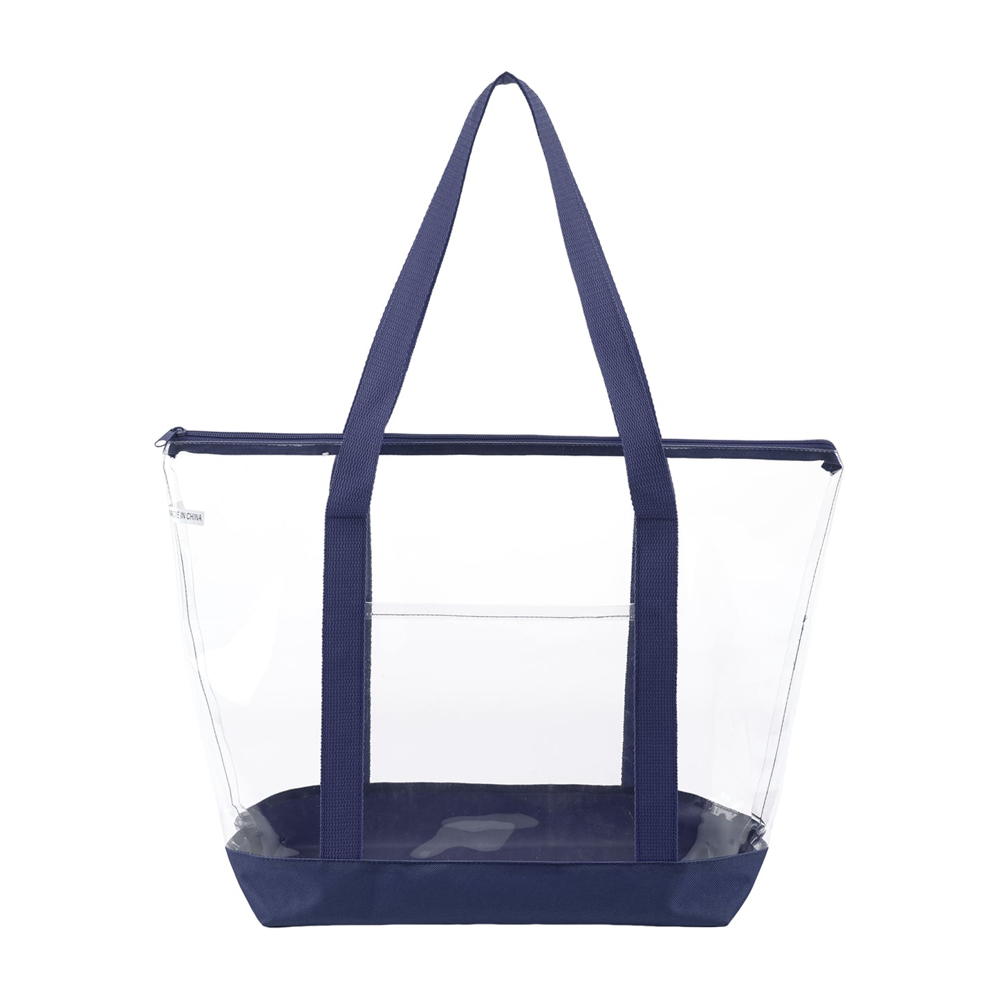 Clear Zippered Tote Bag With Pocket