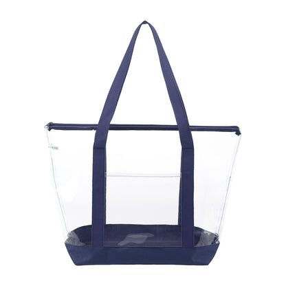 Clear Zippered Tote Bag With Pocket