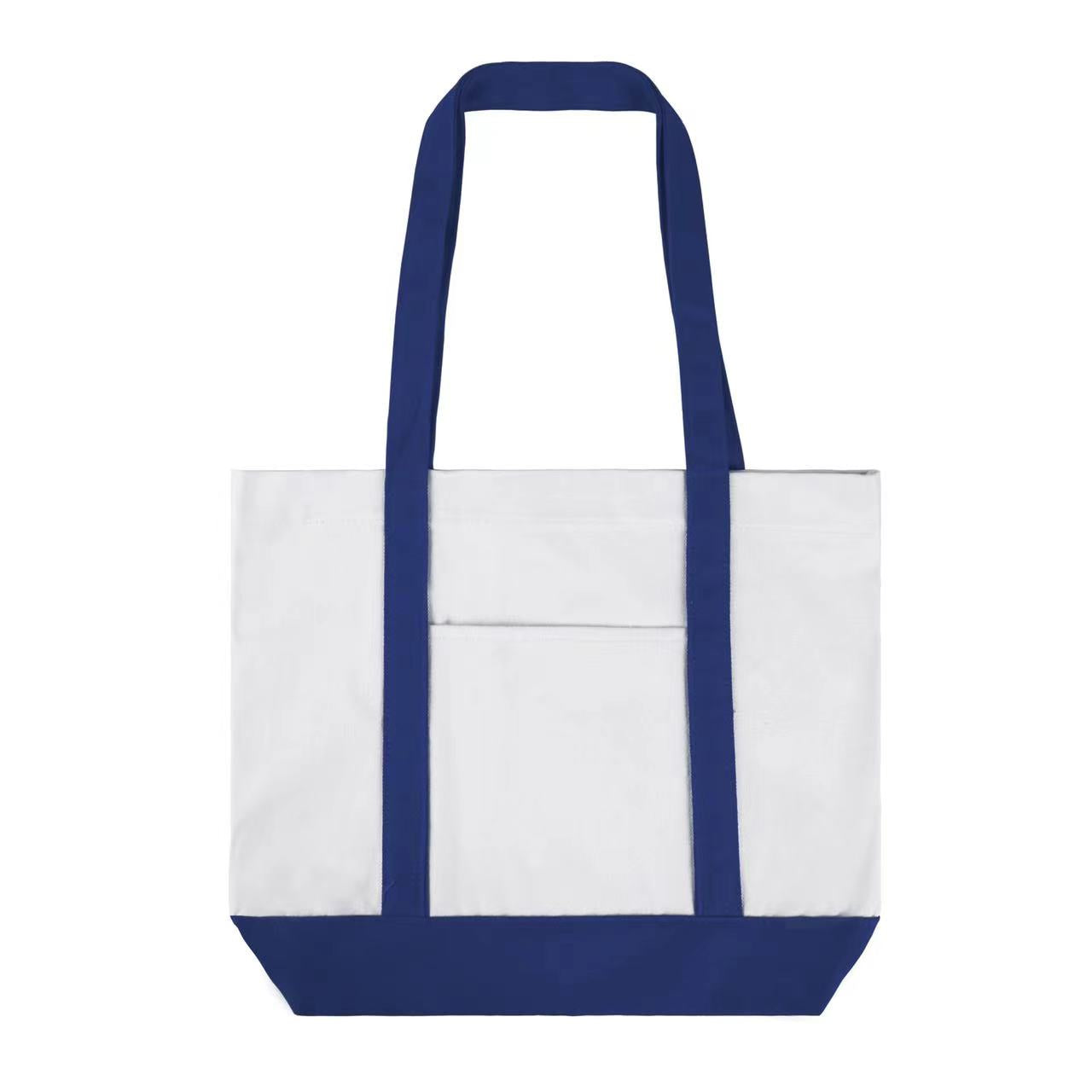 12 Oz Cotton Boat Tote Bag Front Pocket W/ Gusset