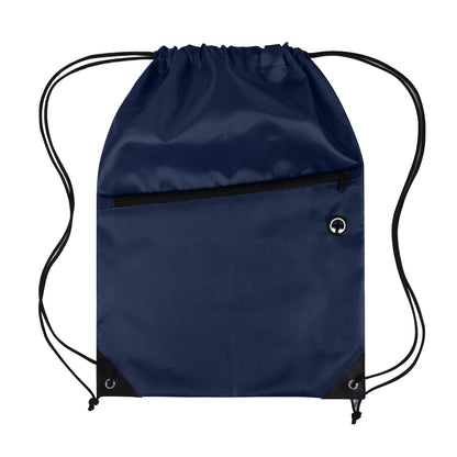 Drawstring Backpack with Front Zipper Pocket