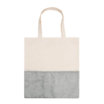 Two-Tone Cotton/ Burlap Tote with Pocket