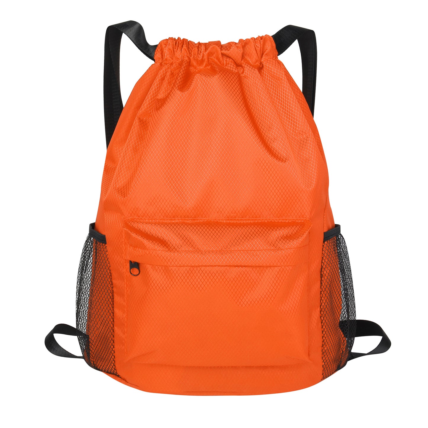 Waterproof Drawstring Backpack With Mesh Pockets