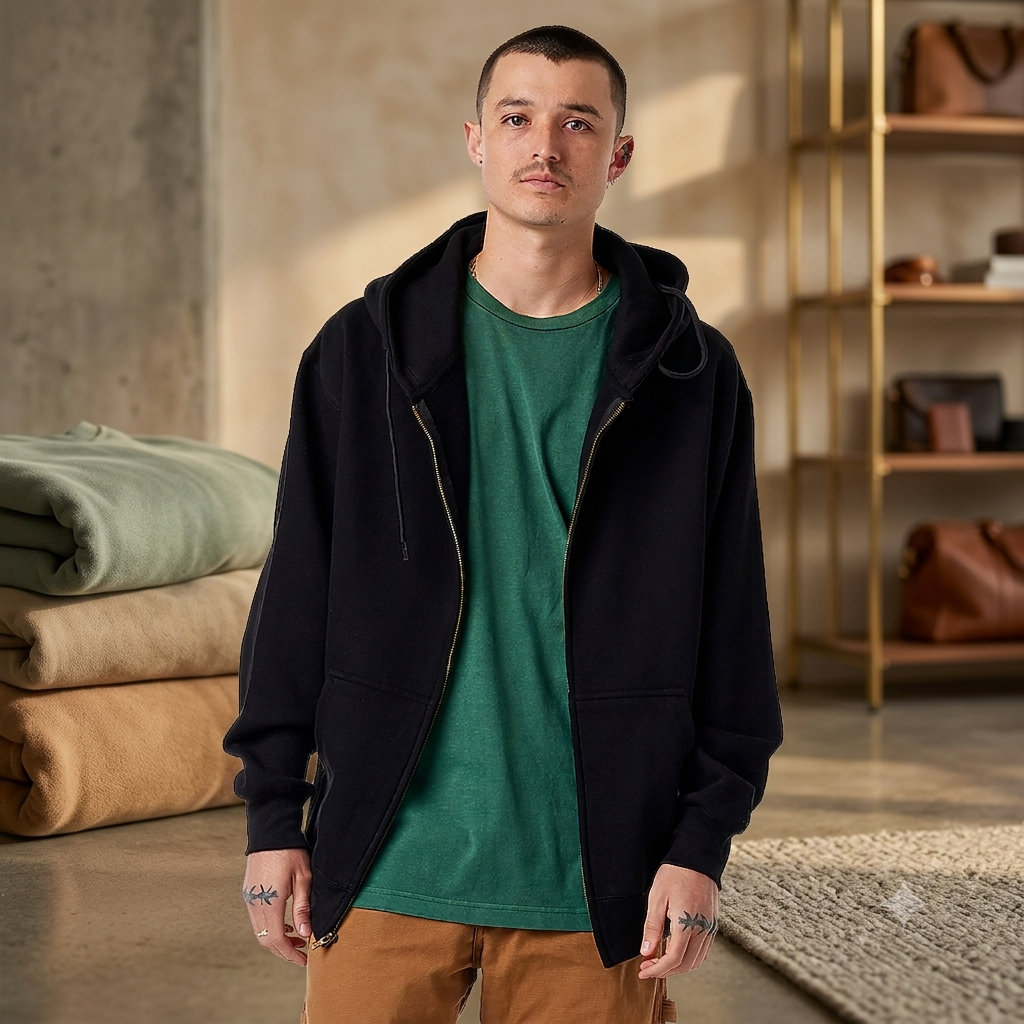 PREMIUM SOFT-FLEECE OVERSIDED ZIP-HOODIE 60/40 9OZ