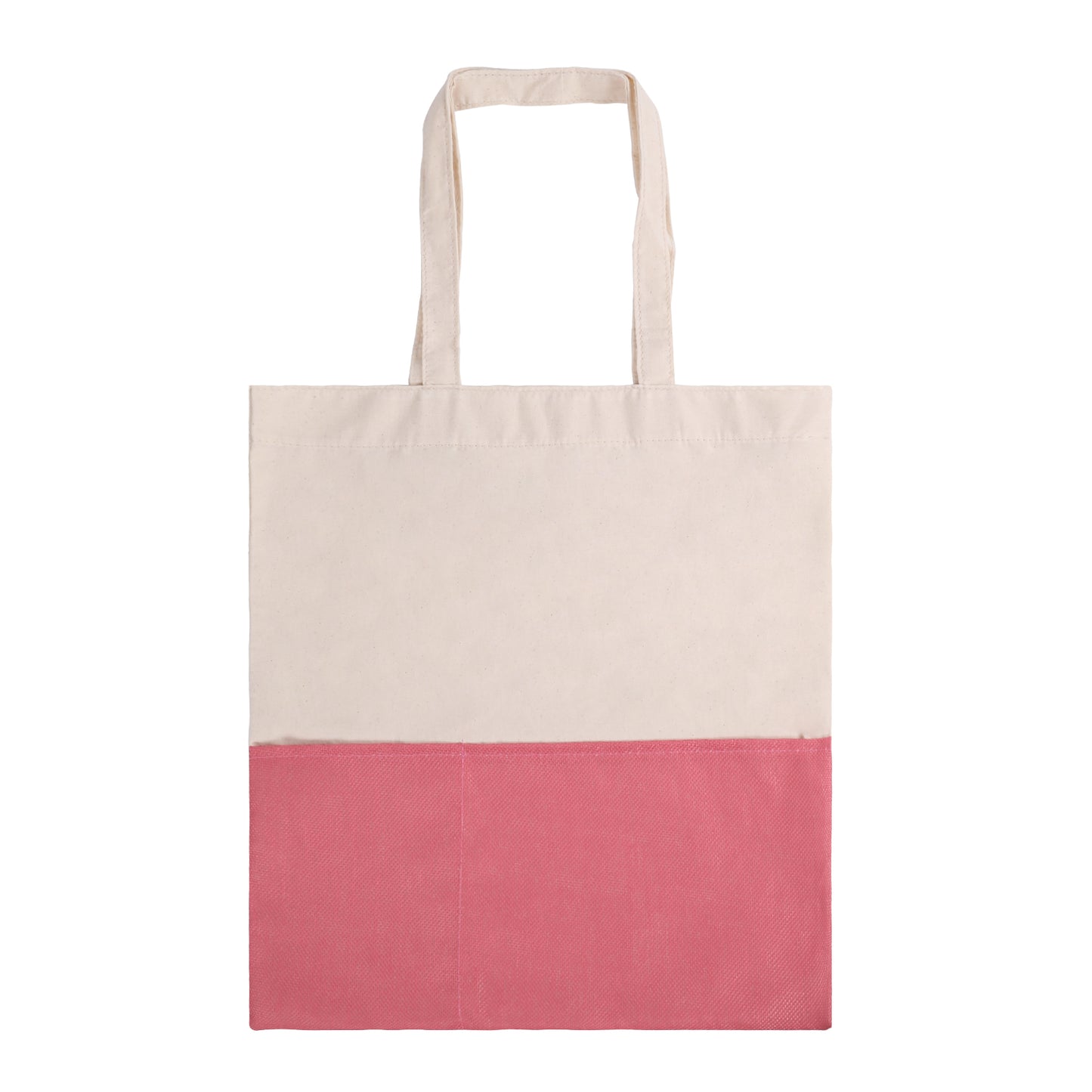Two-Tone Cotton/ Burlap Tote with Pocket