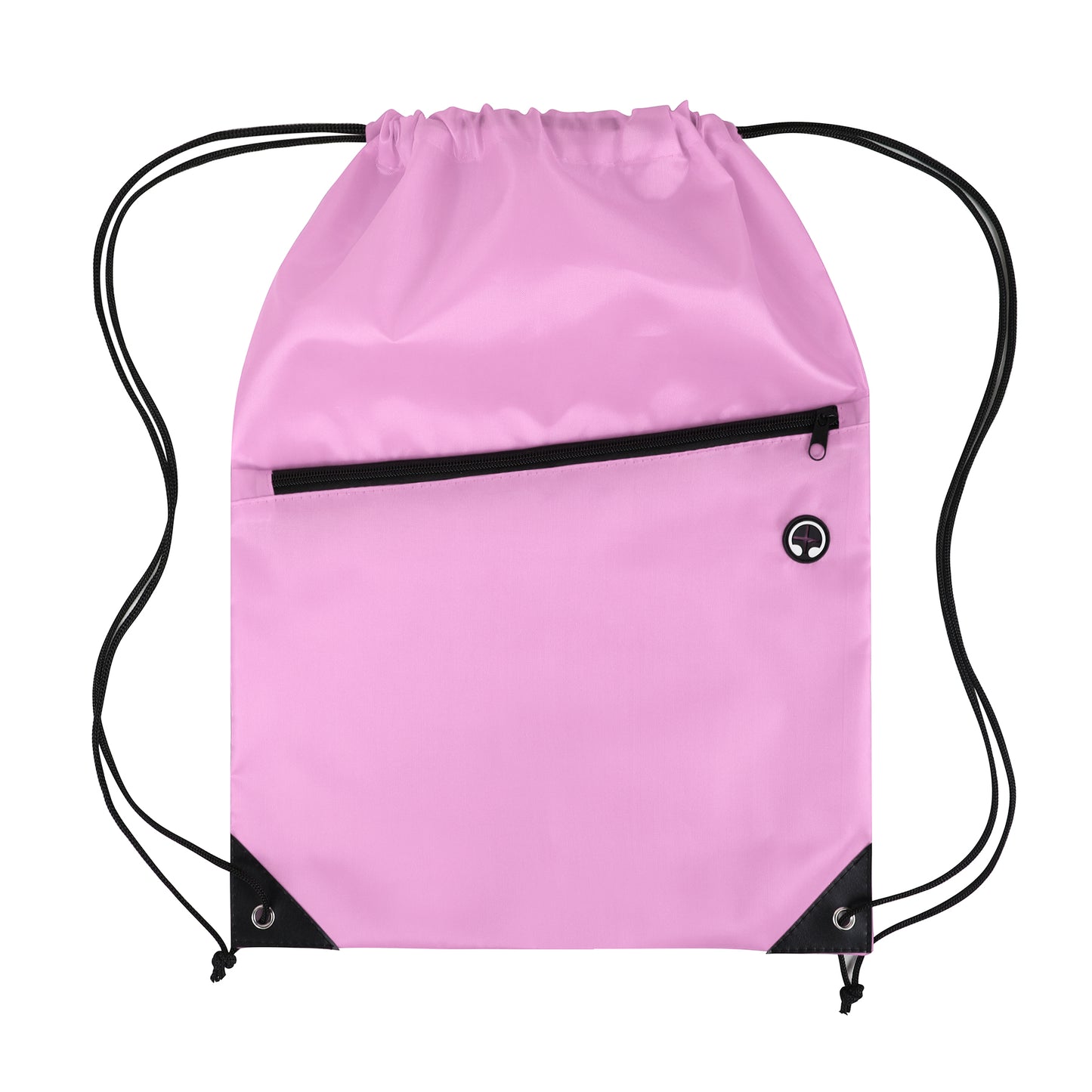Drawstring Backpack with Front Zipper Pocket