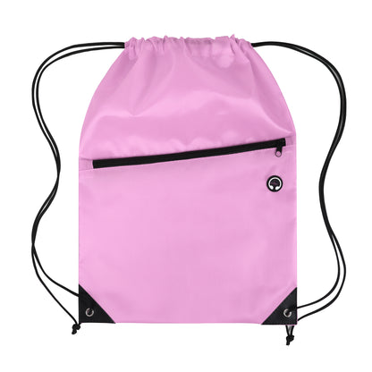 Drawstring Backpack with Front Zipper Pocket