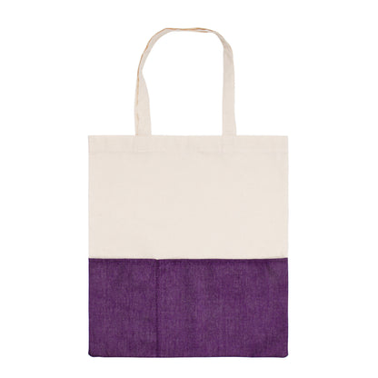Two-Tone Cotton/ Burlap Tote with Pocket