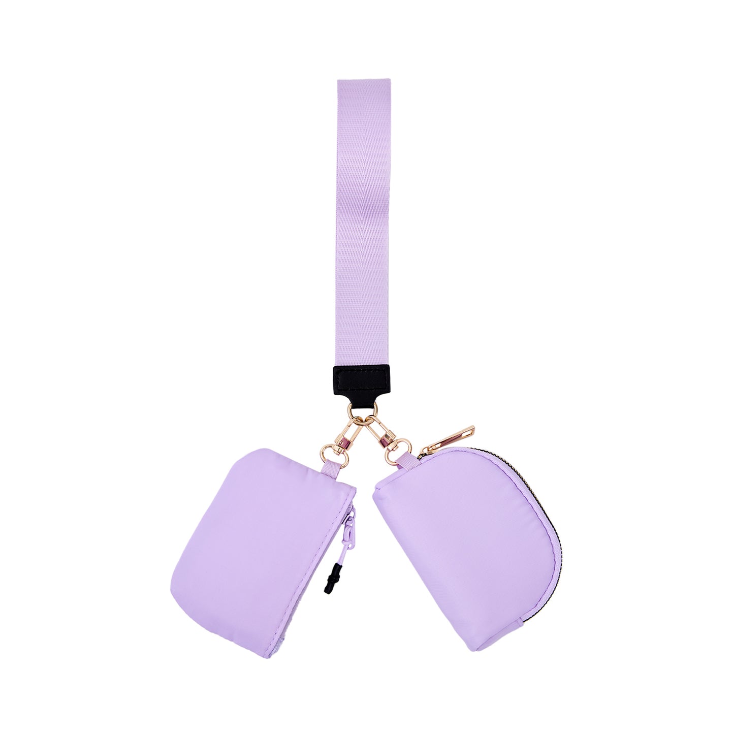 Dual Pouch Wristlet Keychain Lanyard