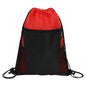 Zippered Drawstring Backpack With Mesh Pockets