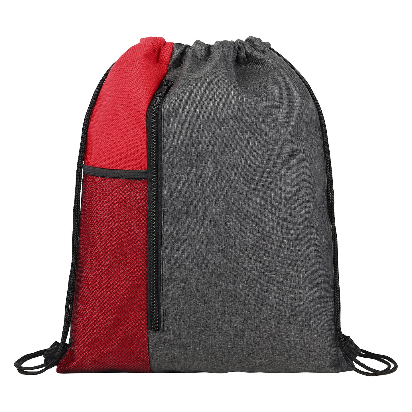 Vertical Drawstring Backpack With Mesh Pocket