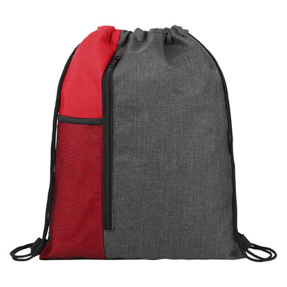 Vertical Drawstring Backpack With Mesh Pocket