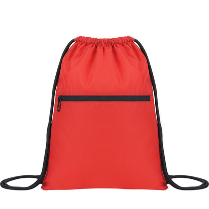 Waterproof Drawstring Gym Bag With Front Pocket
