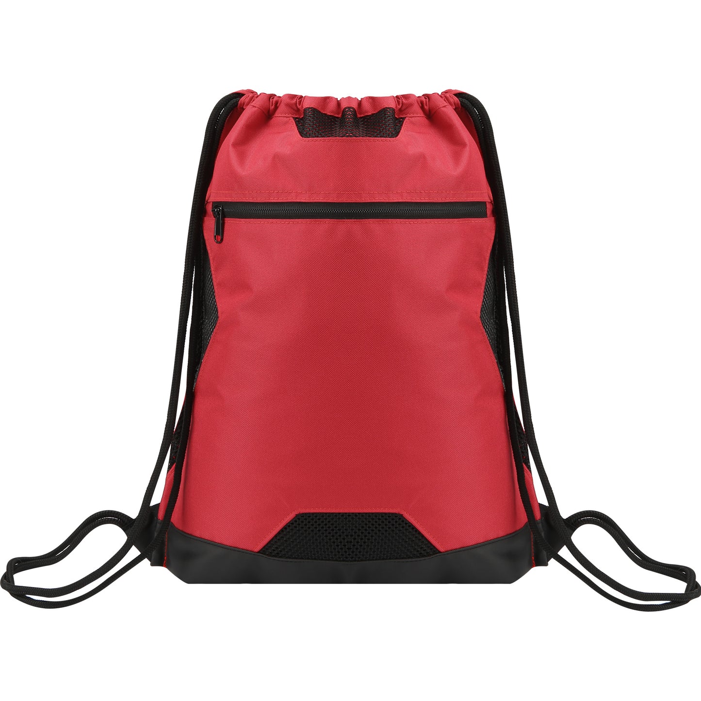 Unisex Drawstring Sport Sack With Zipper Pocket