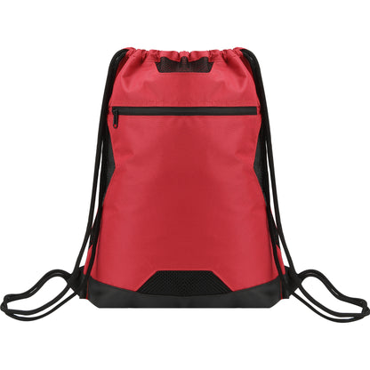 Unisex Drawstring Sport Sack With Zipper Pocket