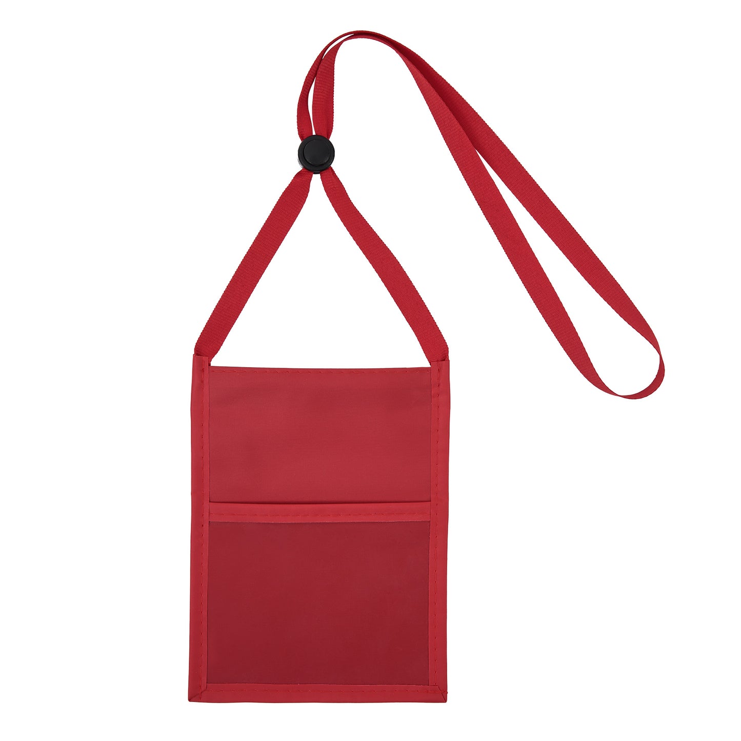 Premium Double Window Pouch Wallet With Lanyard W/Back Zipper And Phone Holder