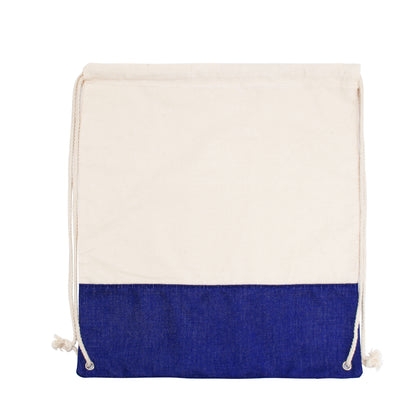 Two-Tone Cotton/ Burlap Drawstring Bag
