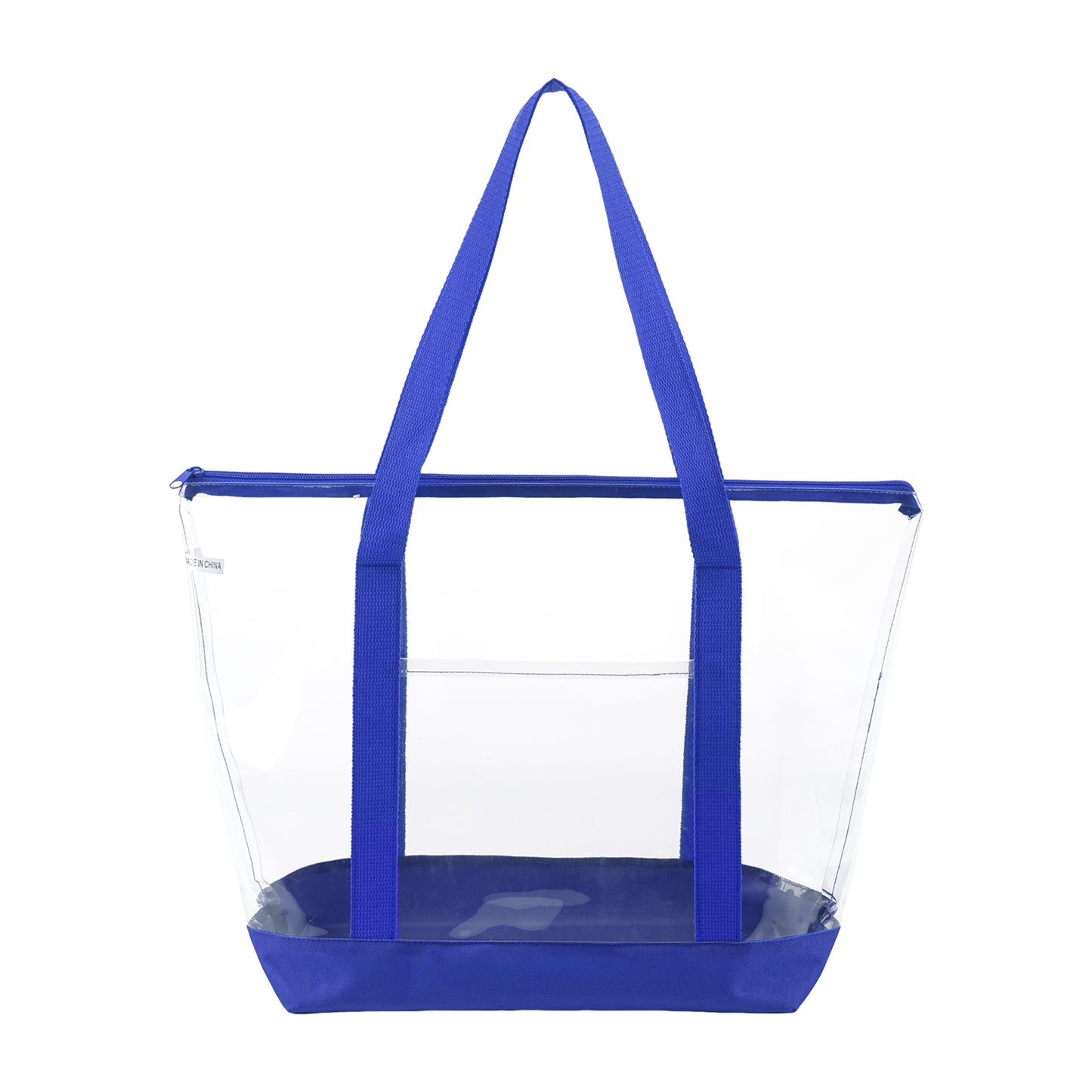 Clear Zippered Tote Bag With Pocket
