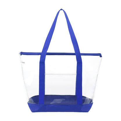 Clear Zippered Tote Bag With Pocket