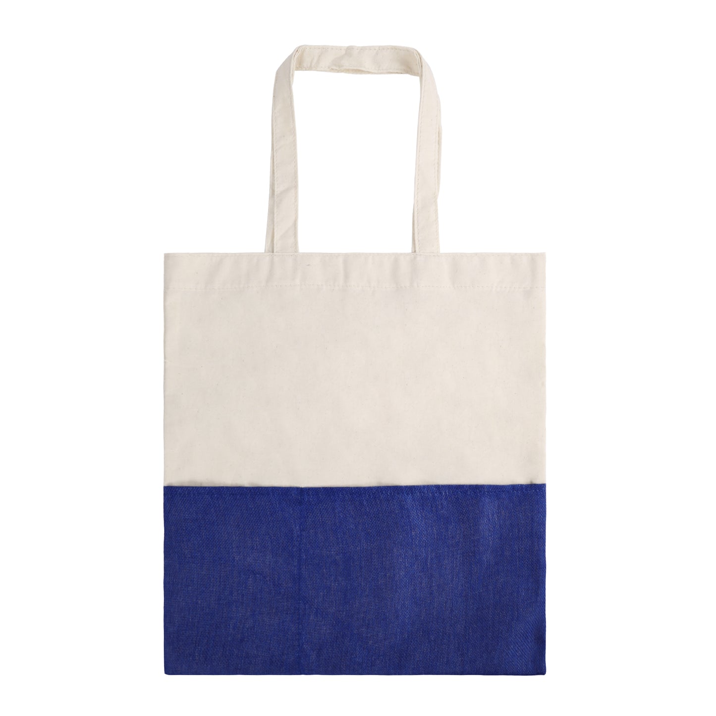 Two-Tone Cotton/ Burlap Tote with Pocket