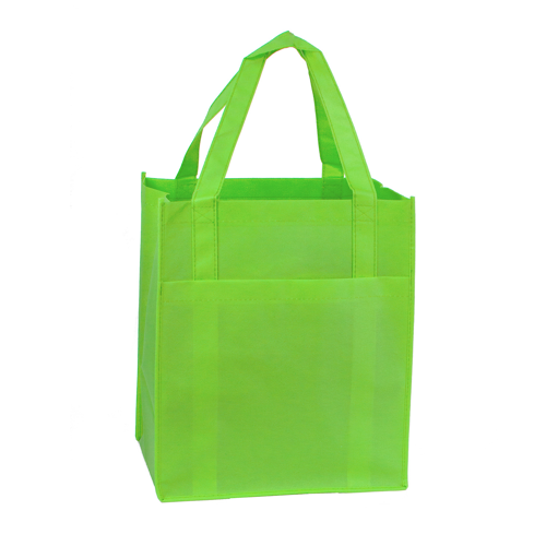 SALE - Lime Green Pocket Shopper Tote